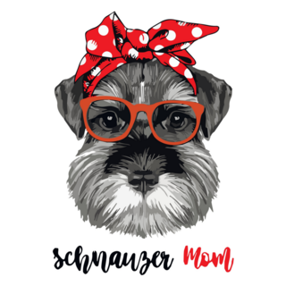 Schnauzer Mom Bow Sticker