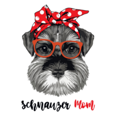Schnauzer Mom Bow Sticker