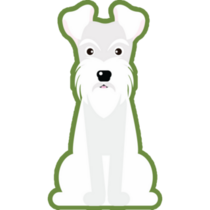 Schnauzer On Green Sticker