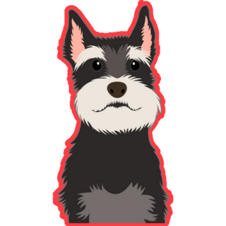 Schnauzer On Red Sticker
