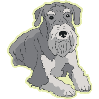 Schnauzer On Yellow Sticker