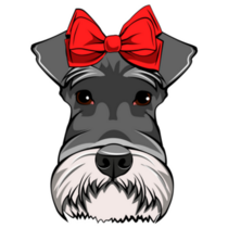 Schnauzer Red Bow Sticker