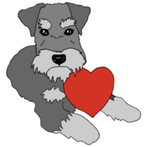 Schnauzer Red Heart Sticker