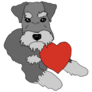 Schnauzer Red Heart Sticker