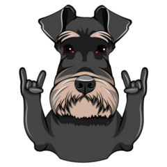Schnauzer Rock On Sticker