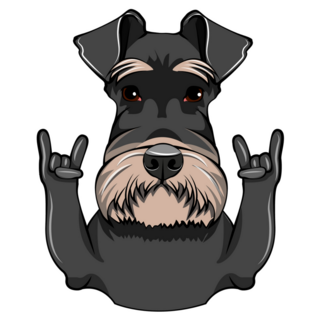 Schnauzer Rock On Sticker