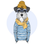 Schnauzer Sailor Sticker