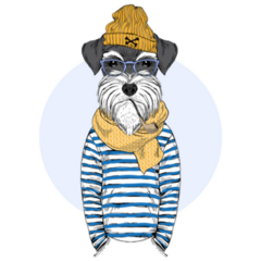 Schnauzer Sailor Sticker