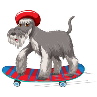 Schnauzer Skateboard Sticker