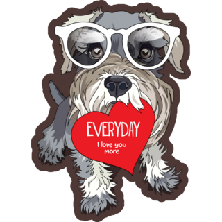 Schnauzer Valentine Card Sticker