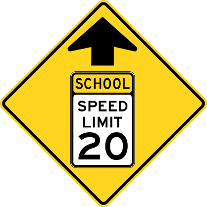 School 20 Mph Ahead Sticker