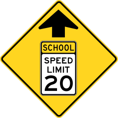 School 20 Mph Ahead Sticker