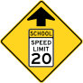 School 20 Mph Ahead Sticker