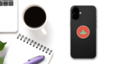 School Building Education Illustration Sticker on a Phone (New) example