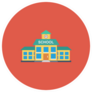 School Building Education Illustration Sticker