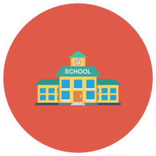 School Building Education Illustration Sticker