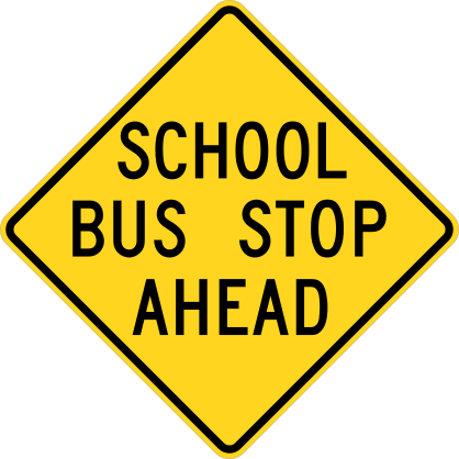 School Bus Stop Ahead Sticker