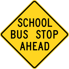 School Bus Stop Ahead Sticker