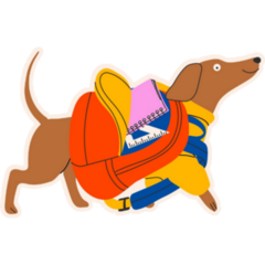 School Dachshund Sticker