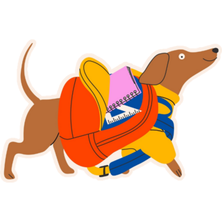 School Dachshund Sticker