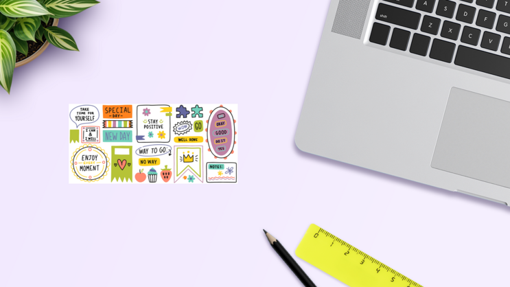 School Diary Sticker Sheet on a Desk (New) example