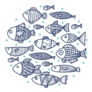 School of Fish Circle Sticker