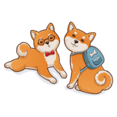 School Shiba Inu Sticker