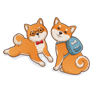 School Shiba Inu Sticker