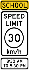 School Speed Limit 30 Km/H 8:30Am To 5:30Pm Sticker