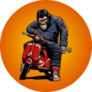 Scooter Gorilla Sticker