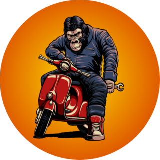 Scooter Gorilla Sticker