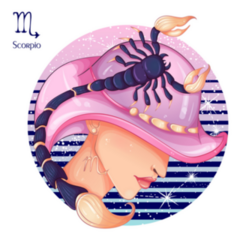 Scorpio As A Beautiful Fashion Girl In Hat Sticker