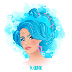 Scorpio Astrological Sign Beautiful Blue Watercolor Sticker