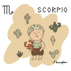 Scorpio Baby Zodiac Cute Hand Drawn Sticker