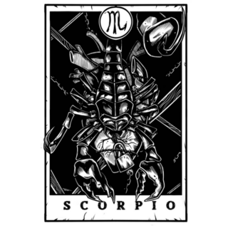 Scorpio Blackwork Tarot Card Sticker