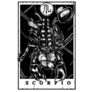 Scorpio Blackwork Tarot Card Sticker