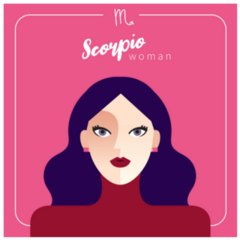 Scorpio Girl In Pink Square Sticker