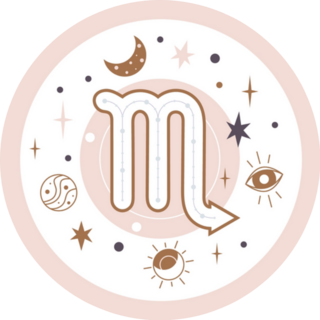 Scorpio Horoscope Sign On Pink Sticker