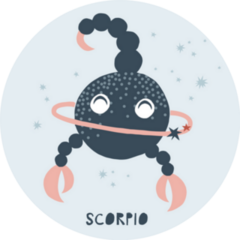Scorpio Zodiac Character Nursery Poster Sticker