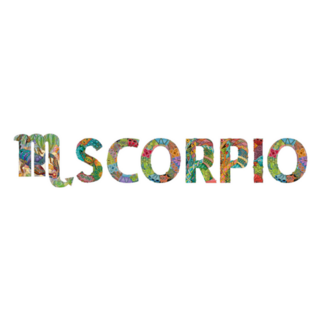 Scorpio Zodiac Sign Cute Cartoon Lettering Sticker