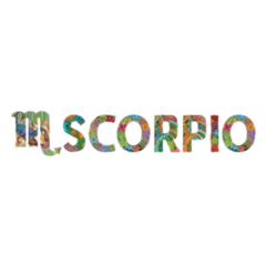 Scorpio Zodiac Sign Cute Cartoon Lettering Sticker