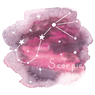 Scorpio Zodiac Sign Pink Watercolor Illustration Sticker