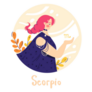Scorpio Zodiac Sign Water Female Energy Sticker