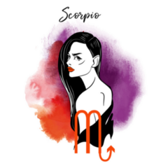 Scorpio Zodiac Sketch And Watercolor Sticker