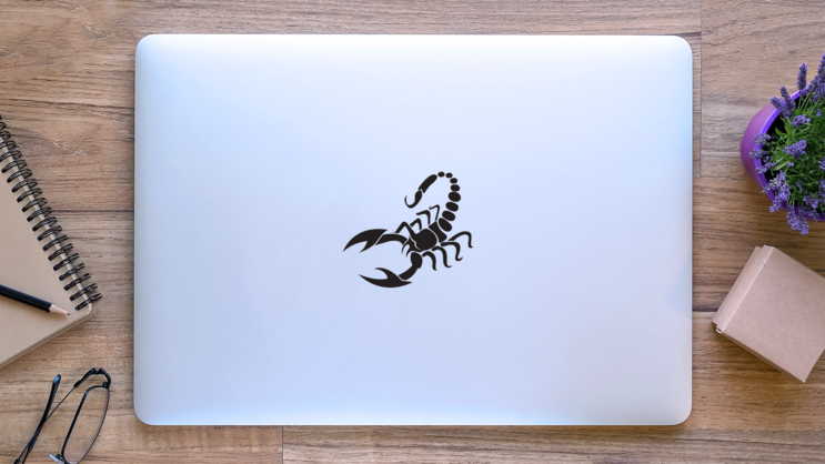 Scorpion Sticker on a Laptop (New) example