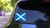 Scotland Flag Sticker on a Rear Car Window (New) example