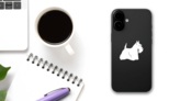 Scottish Terrier Dog Sticker on a Phone (New) example