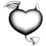 Scratchboard Evil Heart Sticker