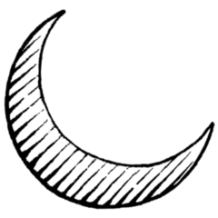 Scratchboard Style Ink Drawing Of Moon Sticker