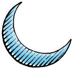Scratchboard Style Moon Sticker